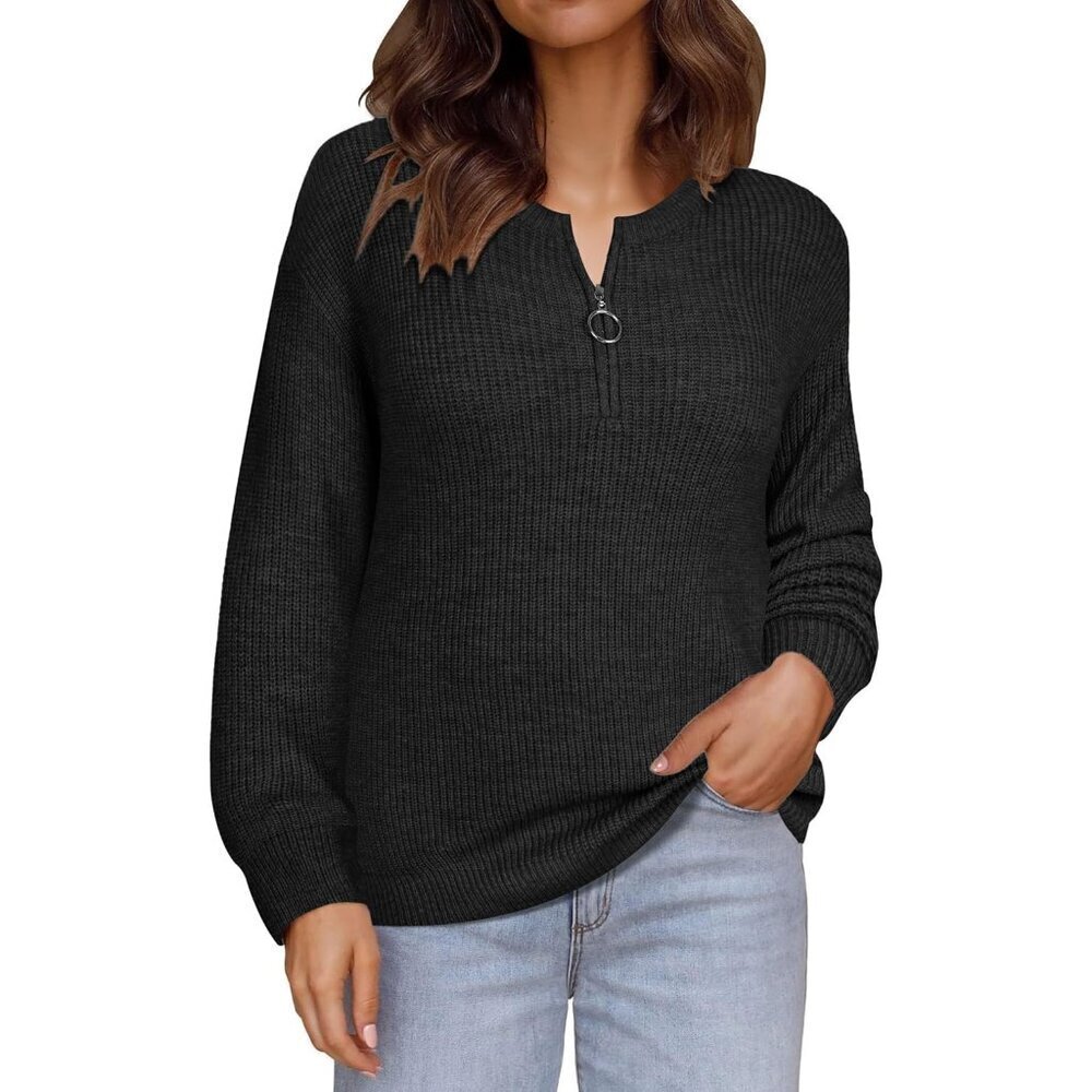 Plus Size Sweater Crewneck Long Sleeve Pullover Knit Top for Women XL-5XL